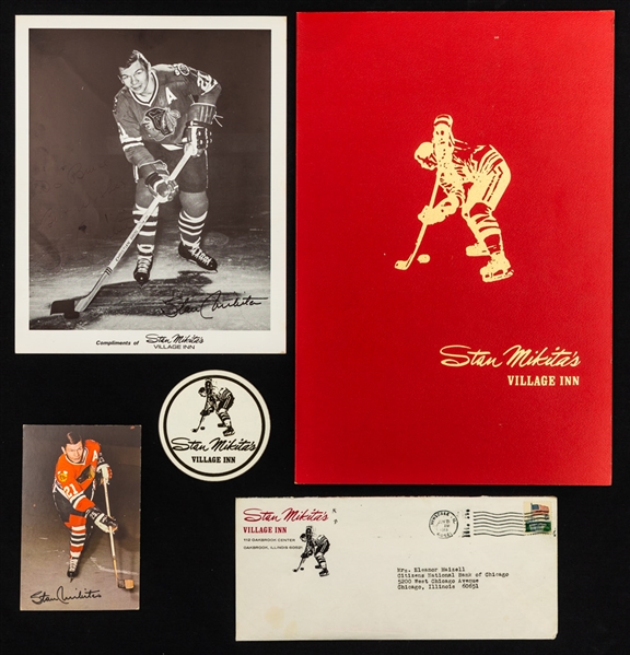 Stan Mikita Chicago Black Hawks and Stan Mikitas Village Inn Collection Including Signatures from the Hay Family with LOA