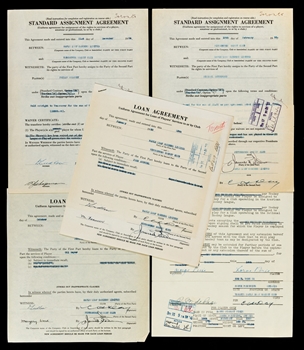 Toronto Maple Leafs 1940s/50s Document Collection of 5 - All Signed by Deceased HOFer Hap Day