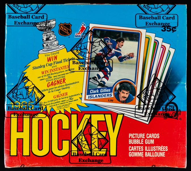 1984-85 O-Pee-Chee Hockey Wax Box (48 Unopened Packs) - BBCE Certified - Yzerman, Neely, Gilmour, Chelios and Lafontaine Rookie Card Year!