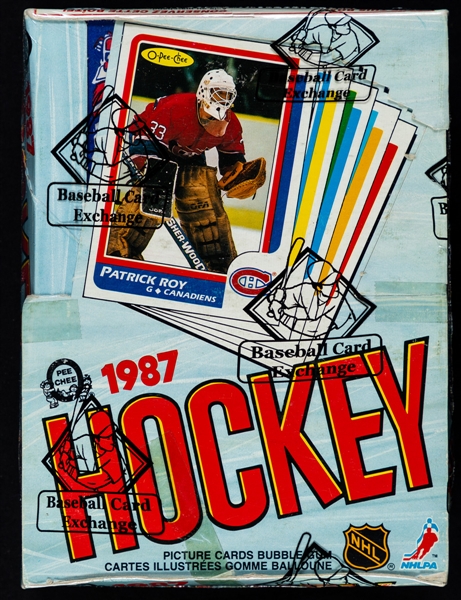 1986-87 O-Pee-Chee Hockey Wax Box (48 Unopened Packs) - BBCE Certified - Patrick Roy Rookie Card Year!