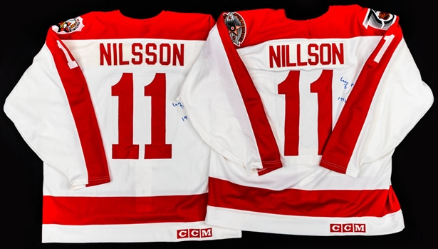 Ulf Nilssons 1990 and 1992 NHL Heroes All-Star Game Signed Game-Worn Jerseys from His Personal Collection with His Signed LOA