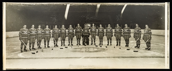Montreal Canadiens 1956-57 Stanley Cup Champions Panoramic Team Photo