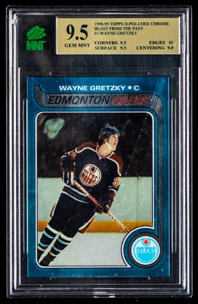 1998-99 Topps O-Pee-Chee Blast from the Past Chrome Hockey Card #1 HOFer Wayne Gretzky - Graded MNT 9.5