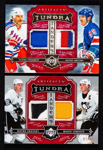 2006-07 and 2007-08 Upper Deck Artifacts Tundra Tandems Hockey Cards (6) All Featuring HOFer Wayne Gretzky (/10 /25 /35 /50 /125)