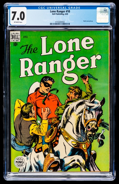 Dell Publishing 1949 The Lone Ranger #10 - CGC Universal Grade 7.0 (Off-White Pages) - Back Cover Pin-Up