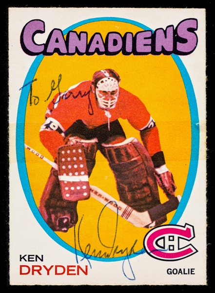 1971-72 O-Pee-Chee Hockey #45 HOF Ken Dryden Signed Rookie Card
