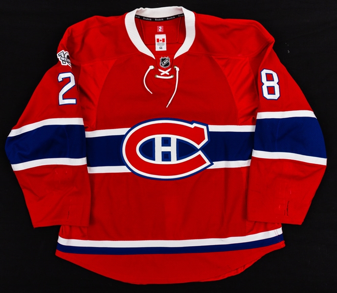 Nathan Beaulieus 2016-17 Montreal Canadiens Game-Worn Jersey with Team LOA - NHL Centennial Patch! 