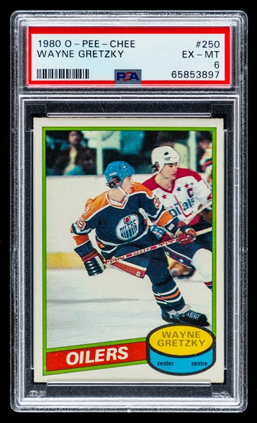 1980-81 O-Pee-Chee Hockey Card #250 HOFer Wayne Gretzky - Graded PSA 6