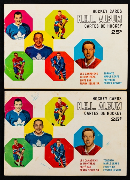 1961-62 York Peanut Butter Hockey (Yellow Back) Complete 42-Cards Sets in Albums (2)
