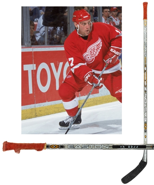 Brett Hull’s 2001-02 Detroit Red Wings Game-Used Easton Z-Bubble Game-Used Stick with His Signed LOA – Stanley Cup Championship Season! 