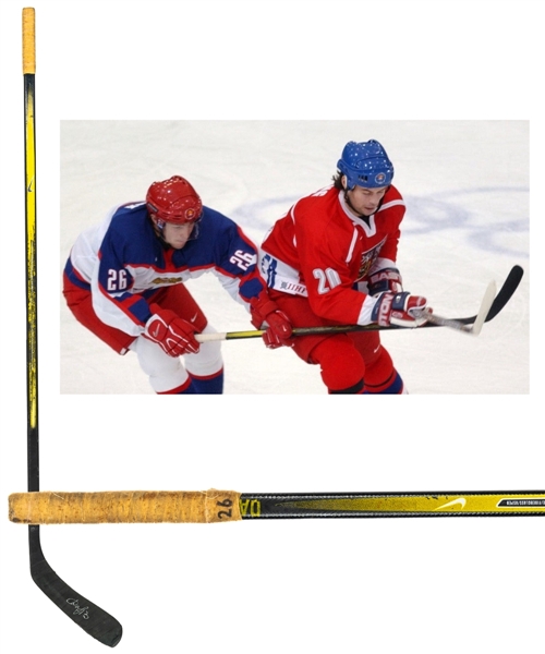 Pavel Datsyuk’s 2002 Team Russia Winter Olympics Signed Nike Game-Used Rookie Season Stick 