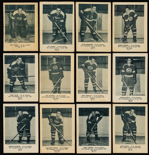 1951-52 Laval Dairy Lac St-Jean Hockey Complete 59-Card Set