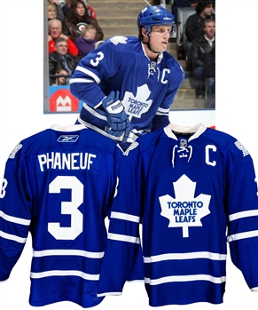 Dion Phaneuf’s 2010-11 Toronto Maple Leafs Game-Worn Captain’s Jersey with MeiGray COR