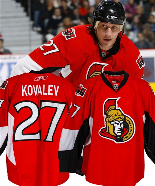 Alexei Kovalevs 2009-10 Ottawa Senators Game-Worn Jersey with Team LOA - Team Repairs! 