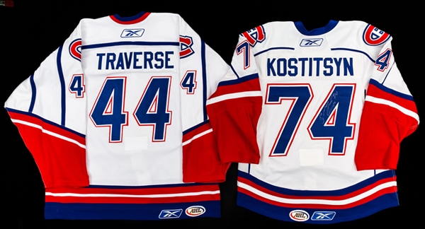 Patrick Traverse’s (2006-07) and Sergei Kostitsyn’s (2007-08) AHL Hamilton Bulldogs Game-Worn Jerseys 