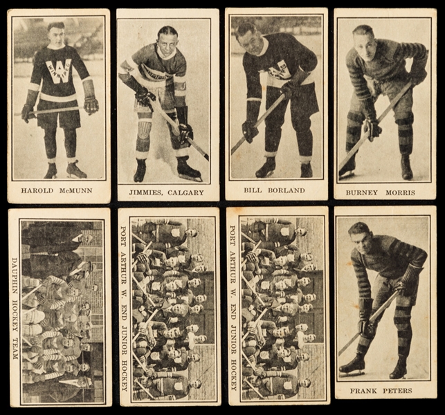 1928-29 Paulin’s Candy V128-2 Hockey Cards (16) Including #70 Harold McMunn and #64 Nick Wasnie