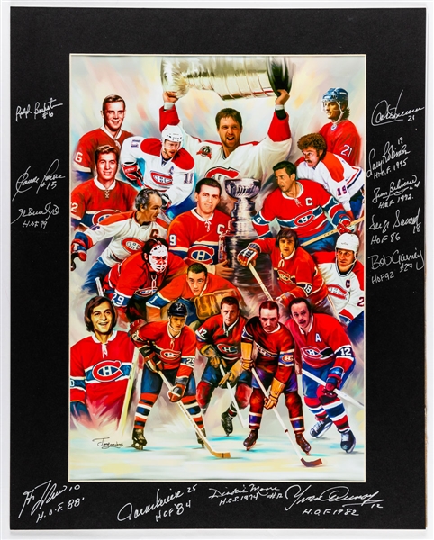 Montreal Canadiens Signed (6) and Unsigned (12) Photo Collection of 18 including Lafleur, Beliveau, Moore and Henri Richard with LOA 
