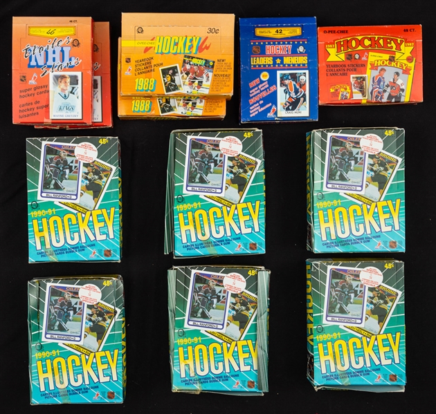 Late-1980s to Mid-1990s O-Pee-Chee, Upper Deck, Parkhurst and Other Brands Hockey Wax Boxes (36)
