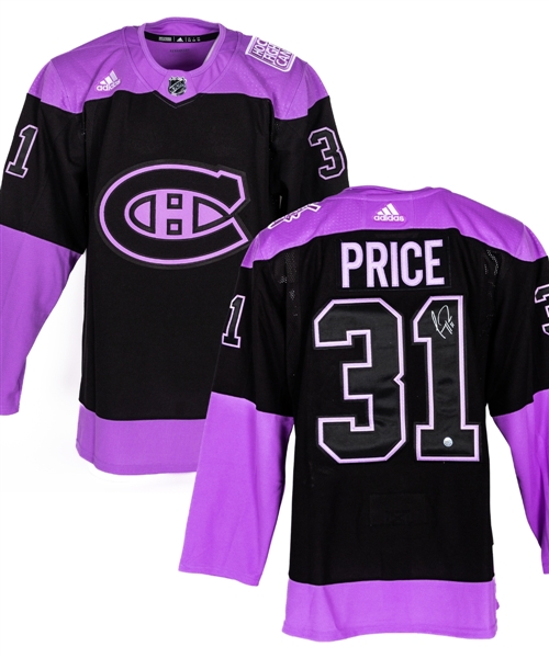 Carey Price Signed Montreal Canadiens "Hockey Fights Cancer" Jersey with COA