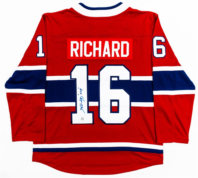 Deceased HOFer Henri Richard Signed Montreal Captains Jersey with COA - 11 Cups Annotation