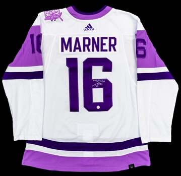 Mitch Marner Signed Toronto Maple Leafs Hockey Fights Cancer Alternate Captains Jersey with COA 