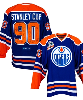Edmonton Oilers 1989-90 Stanley Cup Champions Multi-Signed Jersey with COA Including Messier, Fuhr, Lowe, Anderson and Others
