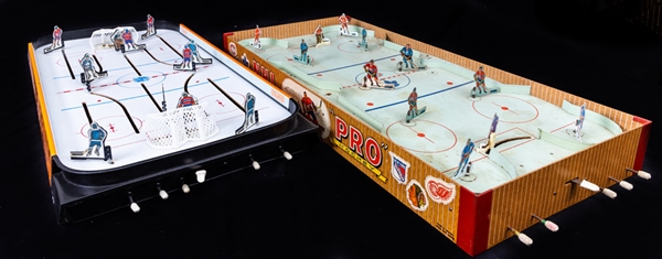 Vintage 1960’s/1980’s Table Top Hockey Game Collection of 2 Including Eagle “NHL Pro Hockey” and Coleco “Power Play” with Original Box
