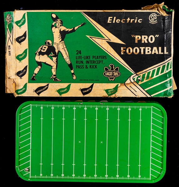 Vintage 1950s-60s Table Top Football Game Collection of 5 Including Eagle Electric "Pro Football" in Original Box