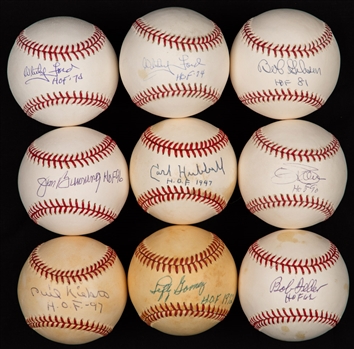Baseball Hall of Fame Pitchers Single-Signed Baseballs Collection of 32 Including Koufax, Feller, Gibson and Drysdale – Most Certified by JSA, PSA, MLB or Steiner