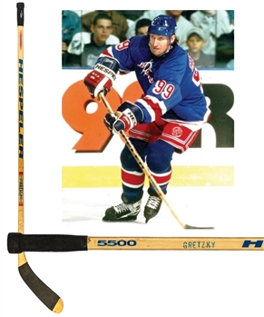 Wayne Gretzkys 1997-98 New York Rangers Signed Hespeler Game-Used Stick
