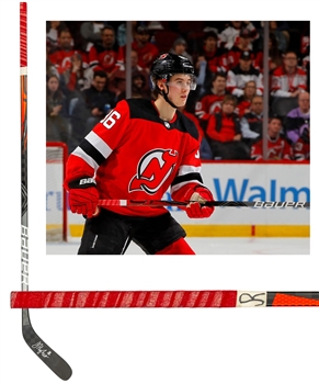 Jack Hughes’ 2019-20 New Jersey Devils Signed Bauer Vapor FlyLite Game-Used Rookie Season Stick 