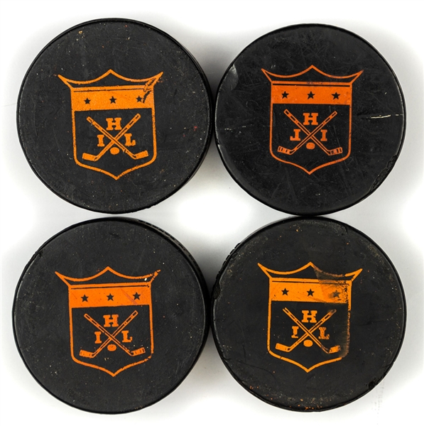 International Hockey League (IHL) 1960s and 1970s Official Game Puck Collection of 11 