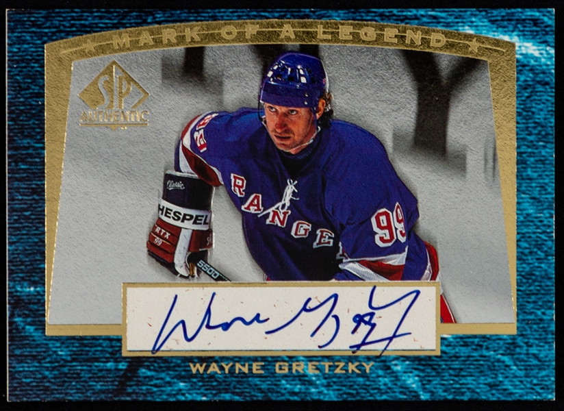 1997-98 UD SP Authentic Mark of a Legend Signed Hockey Card #WG HOFer Wayne Gretzky (358/560)