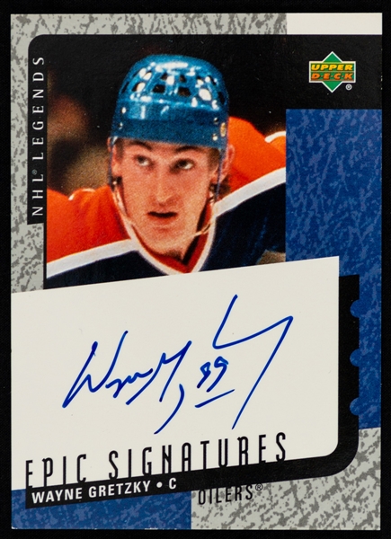 2000-01 UD NHL Legends Epic Signatures Signed Hockey Card #WG HOFer Wayne Gretzky 