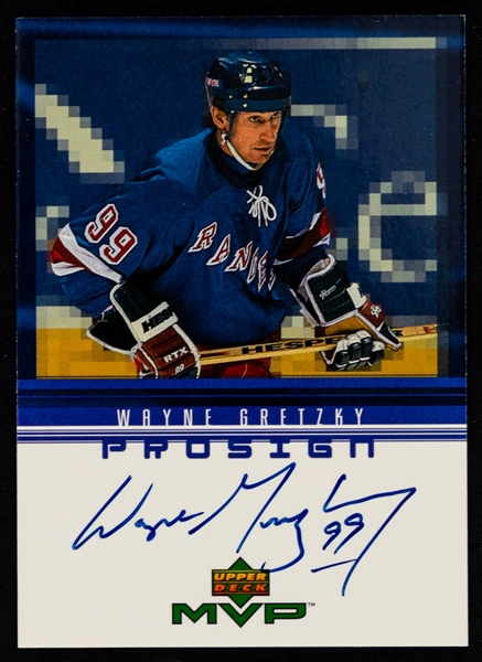 1998-99 UD MVP ProSign Signed Hockey Card #WG HOFer Wayne Gretzky 