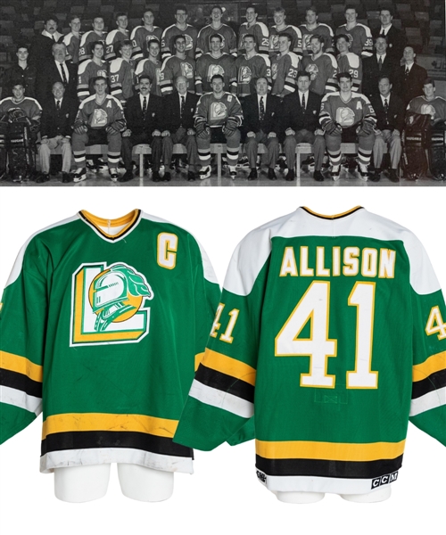 Jason Allisons 1993-94 London Knights Game-Worn Captains Jersey - League MVP and CHL Player of the Year Award Winning Season!