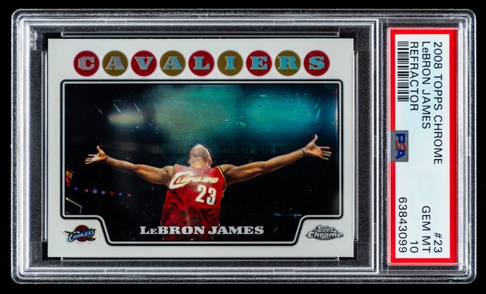 2008-09 Topps Chrome Refractor Basketball Card #23 LeBron James  - Graded PSA GEM MT 10