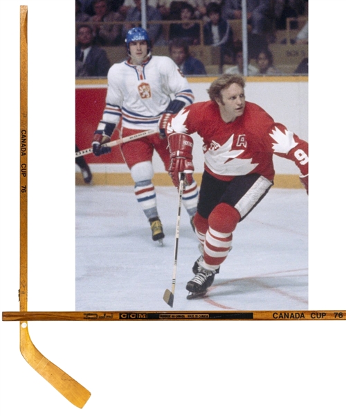 Bobby Hulls 1976 Canada Cup Game-Issued CCM Stick Team Signed by Team Canada with Classic Auctions LOA 