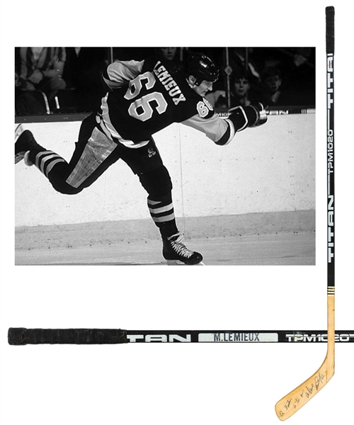 Mario Lemieuxs 1986-87 Pittsburgh Penguins Signed Titan Game-Used Stick with Classic Auctions LOA 