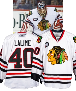 Patrick Lalimes 2007-08 Chicago Black Hawks Game-Worn Jersey with Team LOA - "WWW" Patch! – Photo-Matched!