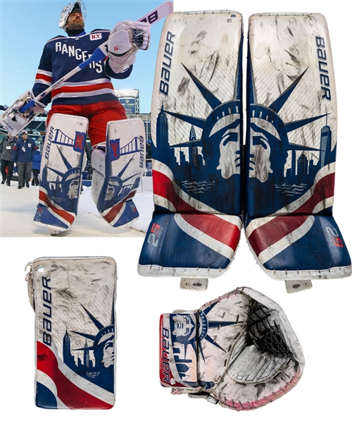 Henrik Lundqvist’s 2017-18 Bauer Supreme 2S Pro Game-Used Pads, Glove and Blocker with Steiner LOA’s – Photo-Matched To The 2018 Winter Classic! 