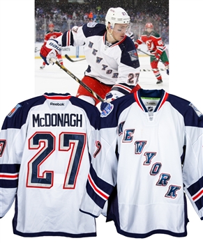 Ryan McDonaghs 2014 NHL Stadium Series New York Rangers Game-Worn First Period Jersey with LOA