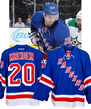 Chris Kreiders 2014-15 New York Rangers Game-Worn Jersey with Steiner LOA