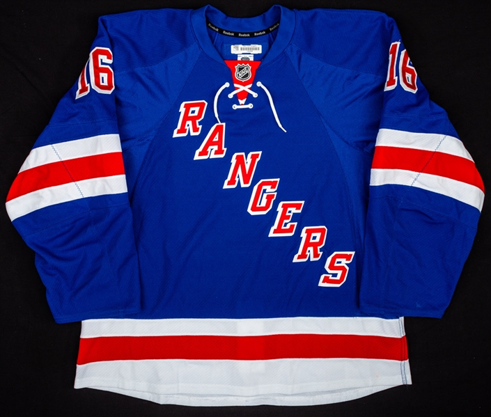 Derick Brassards 2012-13 New York Rangers Game-Worn Playoffs Jersey with Steiner LOA