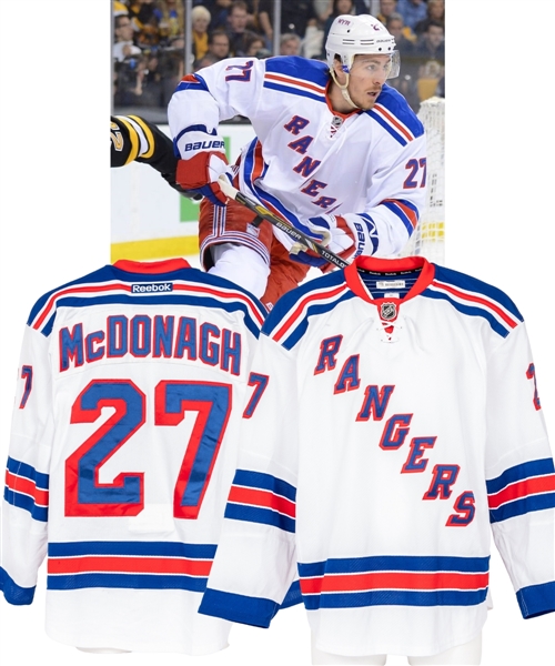 Ryan McDonaghs 2012-13 New York Rangers Game-Worn Playoffs Jersey with LOA - Photo-Matched!