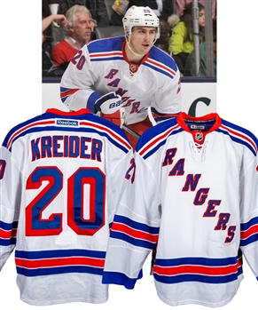 Chris Kreiders 2014-15 New York Rangers Game-Worn Jersey with Steiner LOA - Photo-Matched!