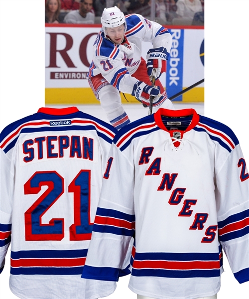 Derek Stepans 2012-13 New York Rangers Game-Worn Jersey with LOA - Photo-Matched!