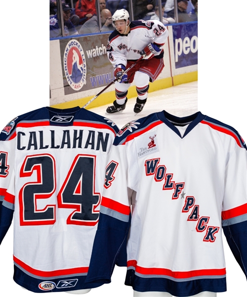 Ryan Callahans 2007-08 AHL Hartford Wolfpack Game-Worn Jersey with LOA