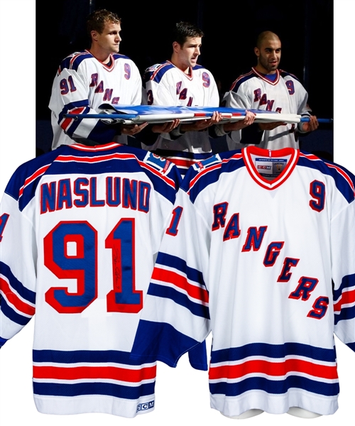 Markus Naslunds 2008-09 New York Rangers “Adam Graves Retirement Night” Warm-Up Worn Jersey Signed by Graves with LOA