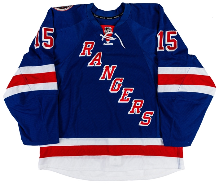 Darren Langdons 2012 Bridgestone NHL Winter Classic Alumni Game New York Rangers Game-Worn Jersey with LOA